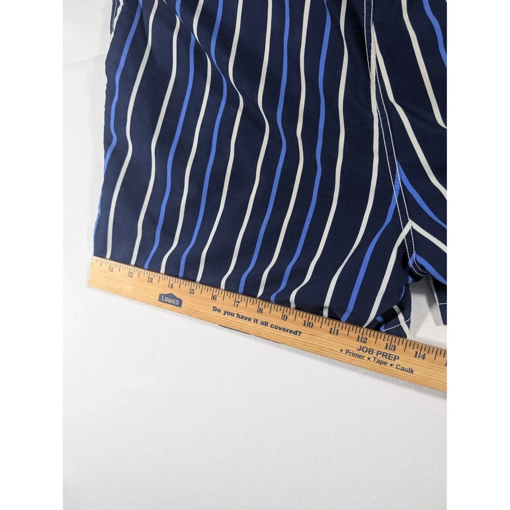 Polo Ralph Lauren Swim Trunks Mens XL Navy Blue Striped Mesh Lined Board Shorts